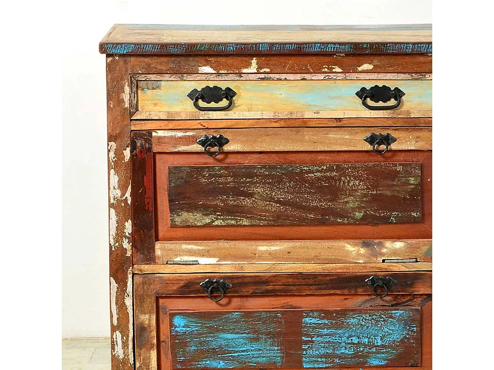 Schuhschrank aus Massivholz Shabby Chic