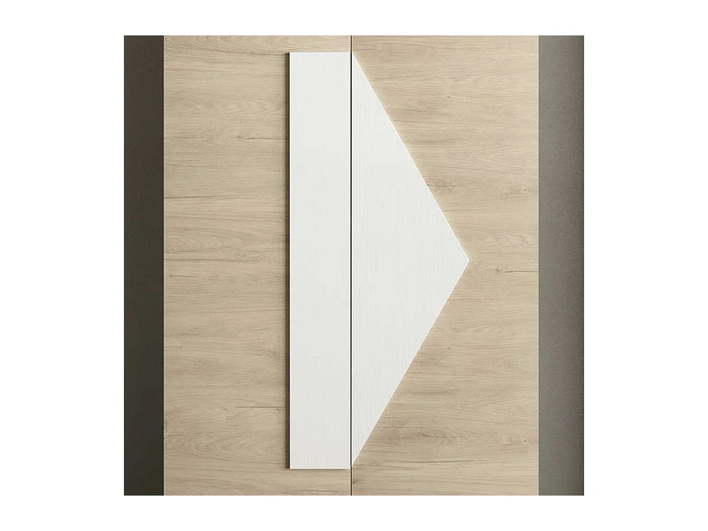 Garderobenschuhschrank in Weiß und Eiche Bianco 2-türig