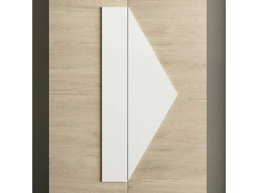 Garderobenschuhschrank in Weiß und Eiche Bianco 2-türig