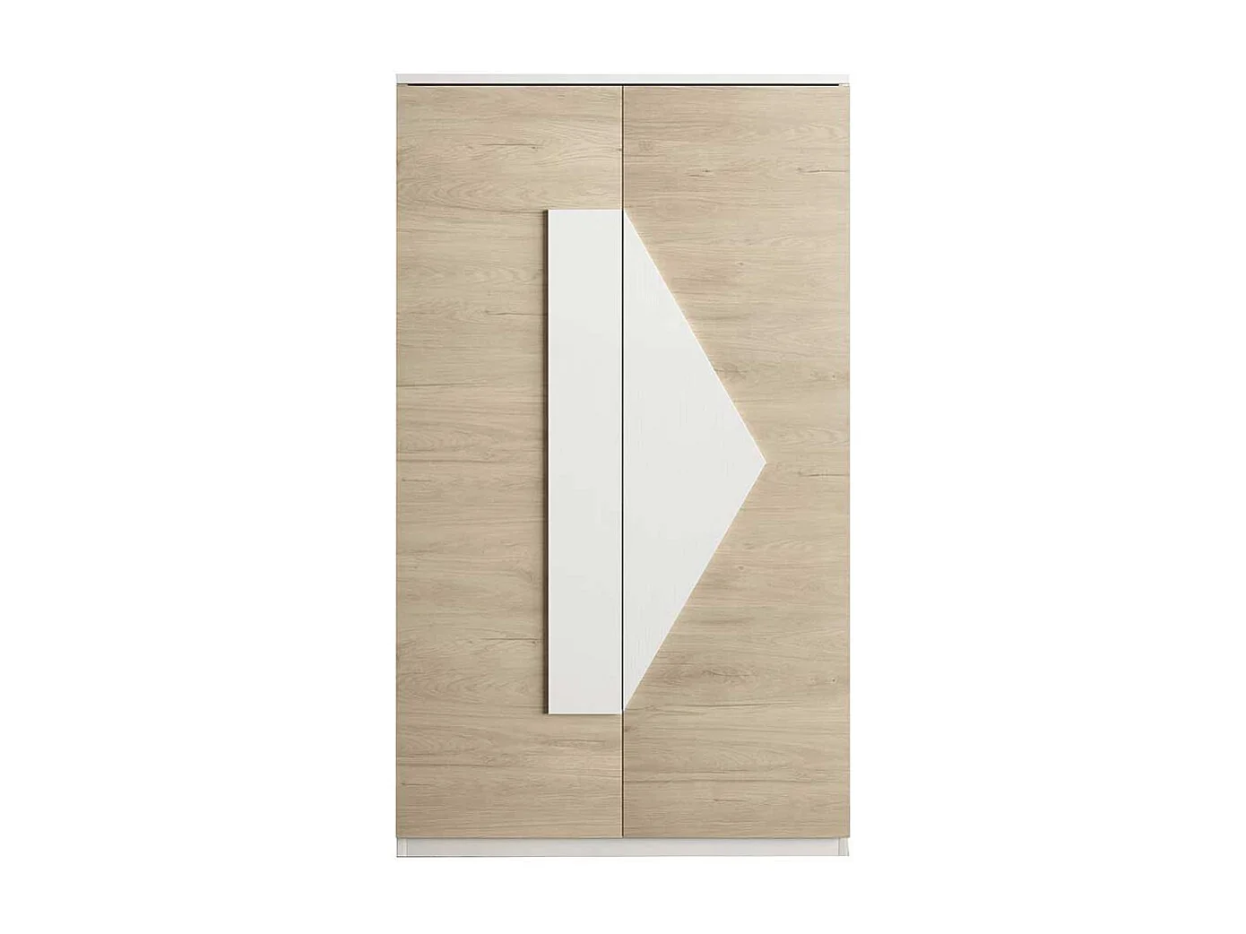 Garderobenschuhschrank in Weiß und Eiche Bianco 2-türig