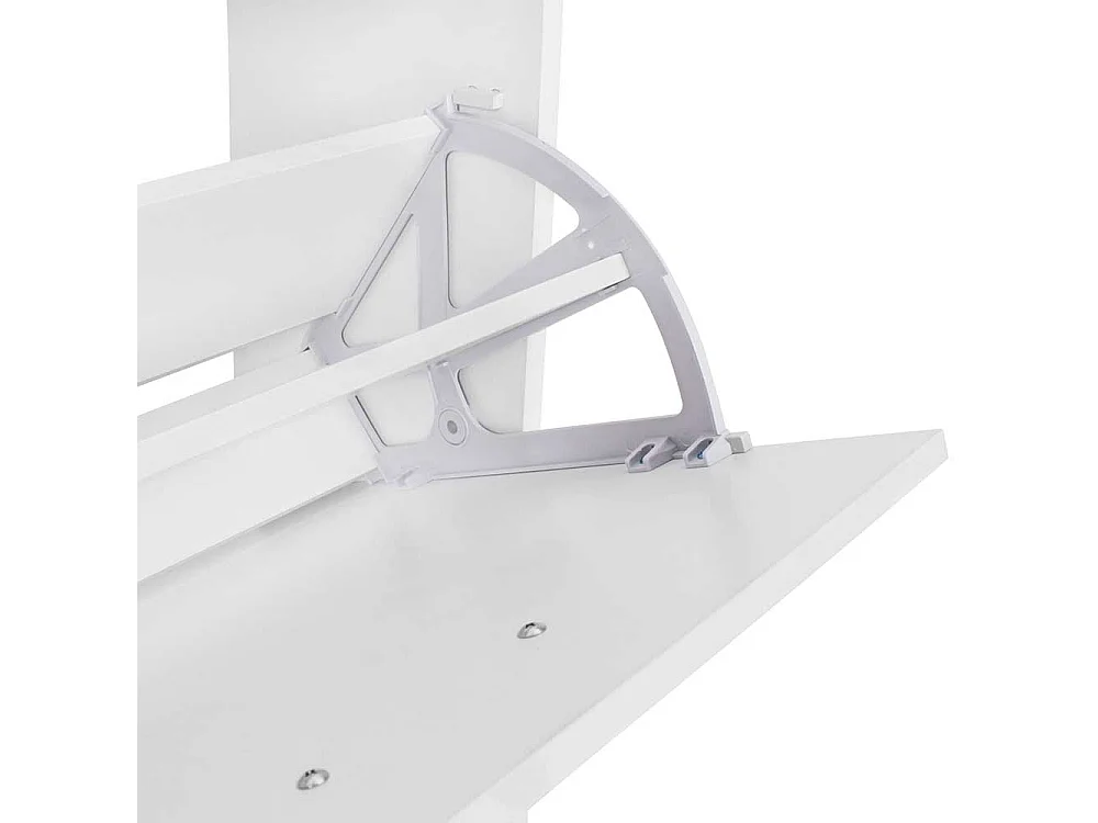 Platzsparender Schuhschrank in Weiß drei Schuhklappen