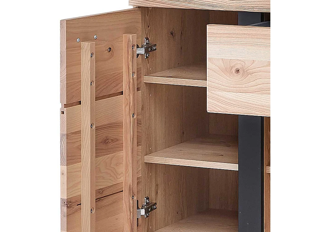 Garderobenschuhschrank mit sieben Einlegeböden teilmassiv