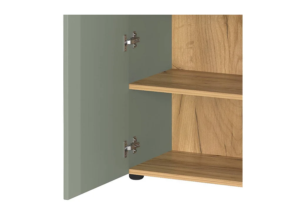 Schuhschrank Schrank in Graugrün 2 türig