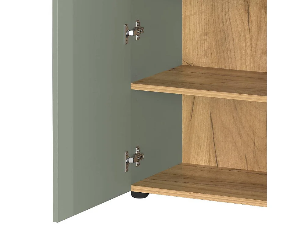 Schuhschrank Schrank in Graugrün 2 türig