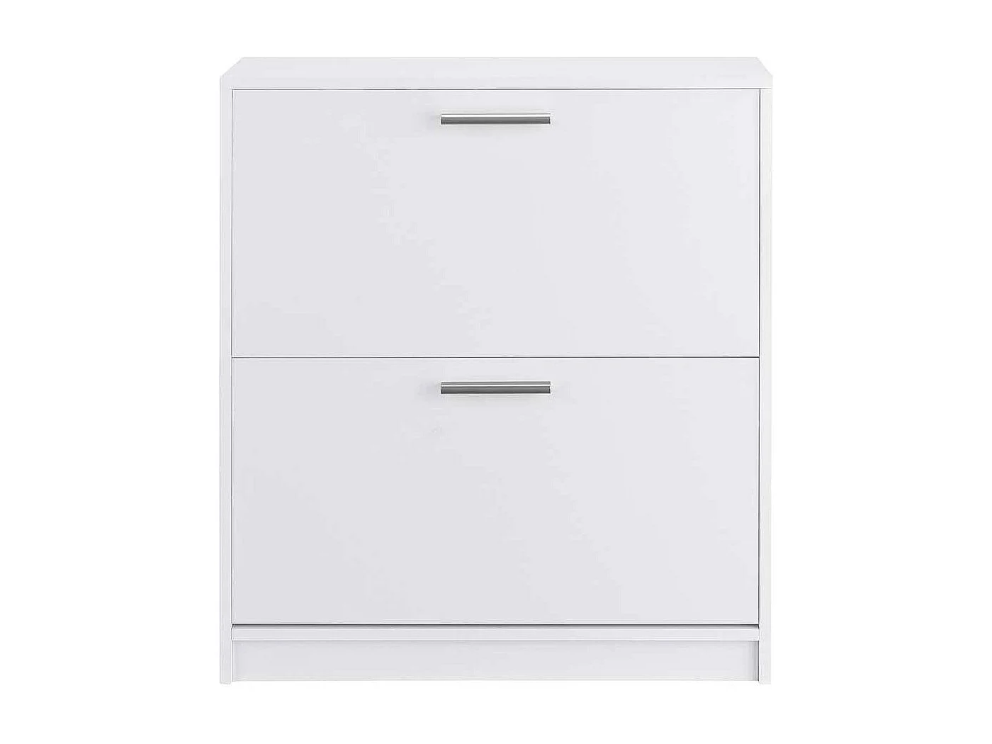 Weißer Schuhklappenschrank mit zwei Schuhwalzen 75 cm breit