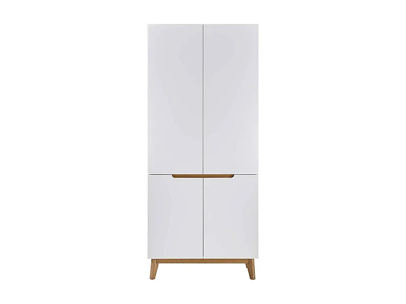 Schuh Schrank in Weiß und Asteiche Skandi Design