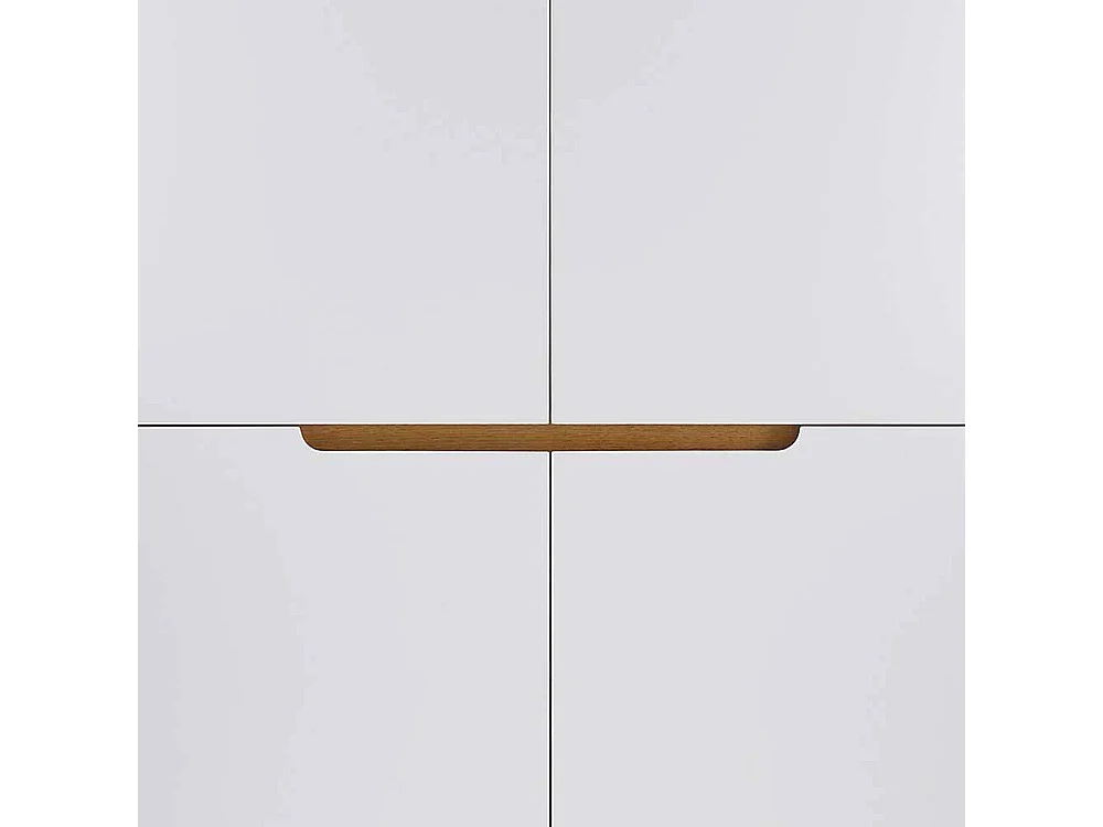 Schuh Schrank in Weiß und Asteiche Skandi Design