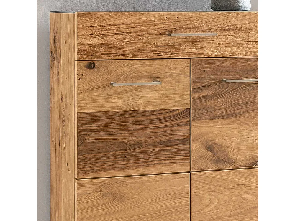 Flur Schuhschrank mit Balkeneiche furniert 80 cm breit