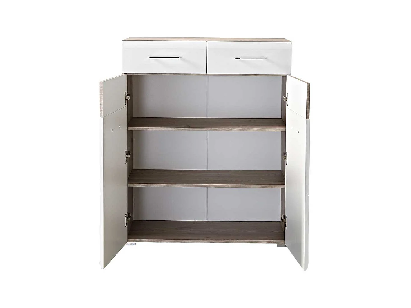 Schuhschrank in Weiß Silbereiche