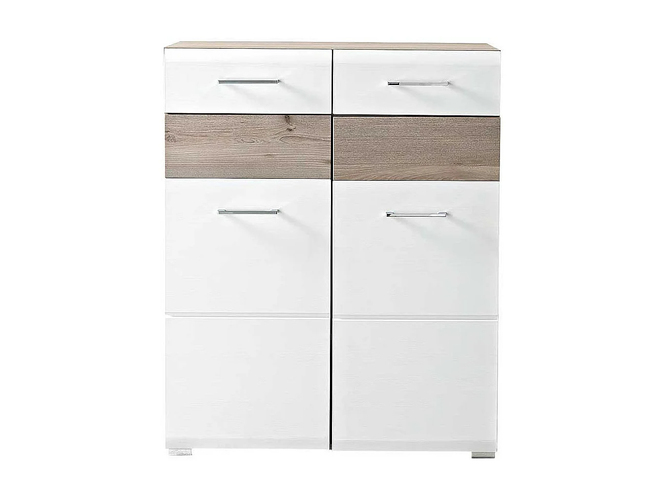 Schuhschrank in Weiß Silbereiche