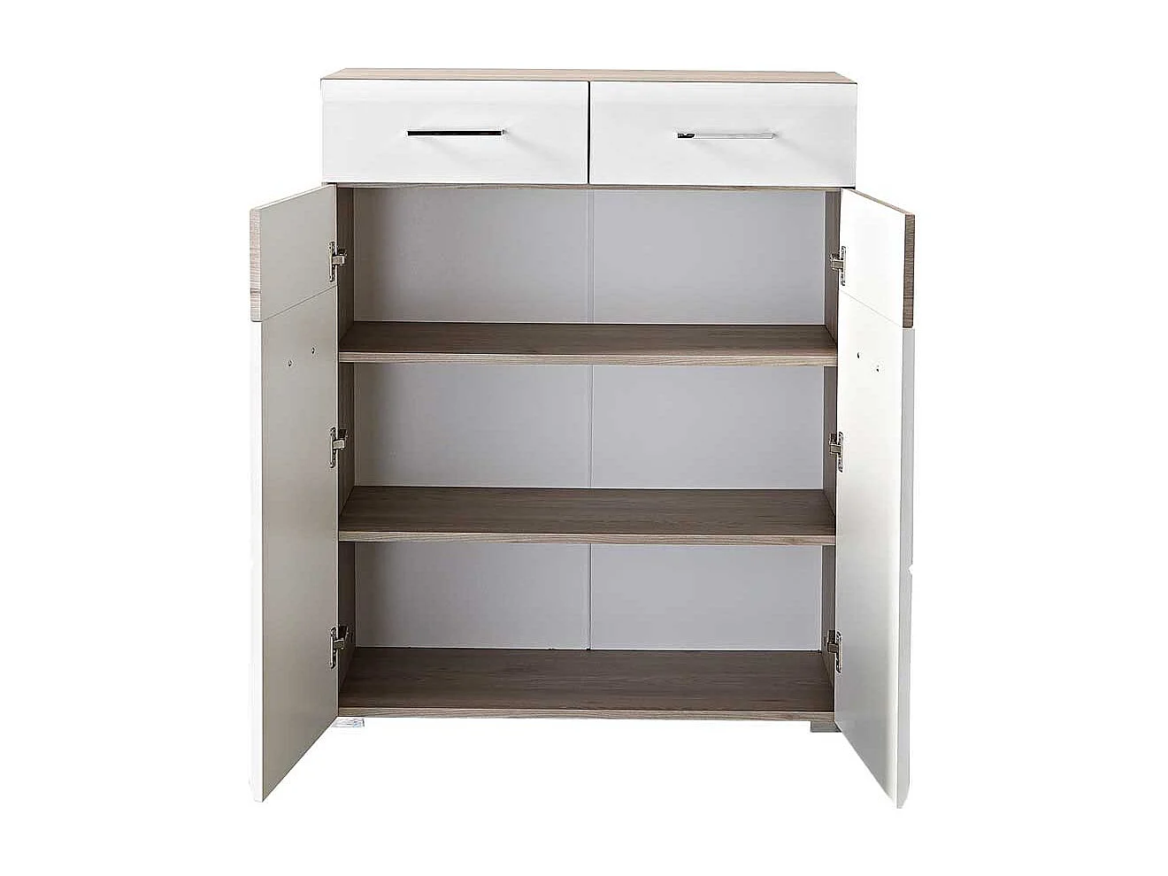 Schuhschrank in Weiß Silbereiche