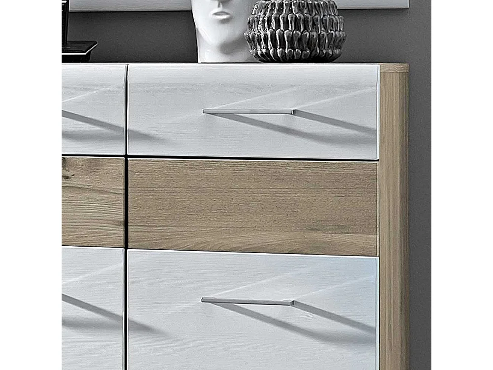 Schuhschrank in Weiß Silbereiche