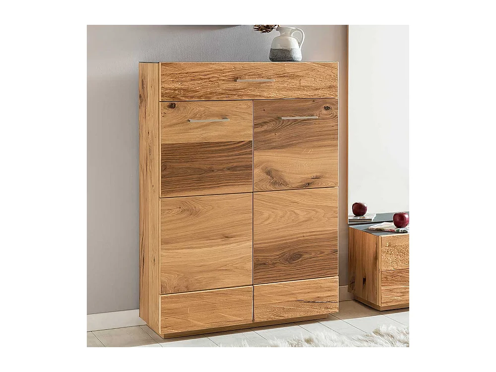 Garderoben Schuhschrank mit Balkeneiche furniert 80 cm