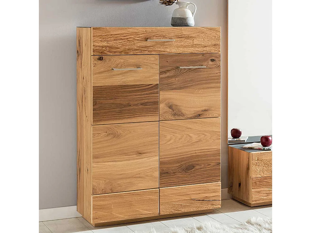Garderoben Schuhschrank mit Balkeneiche furniert 80 cm