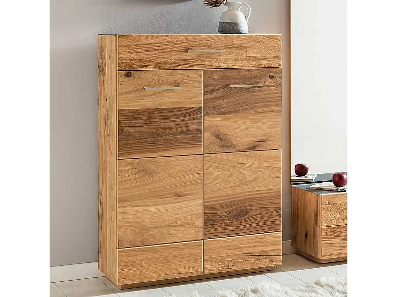 Garderoben Schuhschrank mit Balkeneiche furniert 80 cm