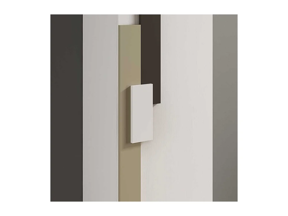 Schuhschrank in Weiß und Beige 50 cm breit