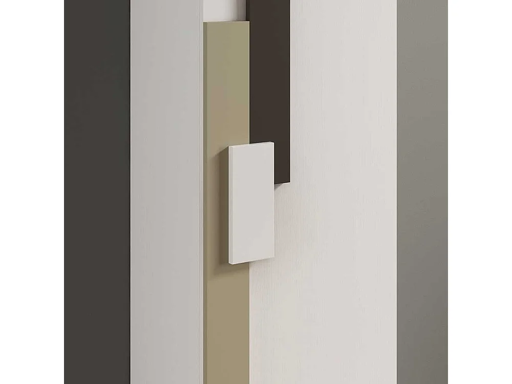 Schuhschrank in Weiß und Beige 50 cm breit