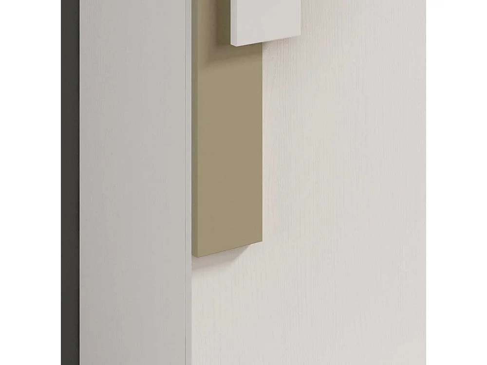 Schuhschrank in Weiß und Beige 50 cm breit