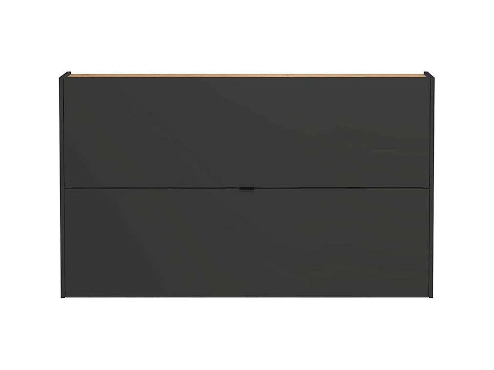 Garderobenschuhschrank in Dunkelgrau und Wildeichefarben