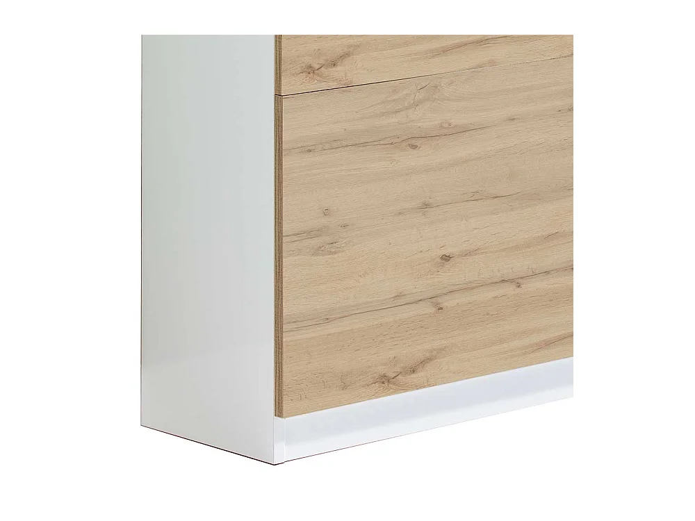 Garderobenschuhschrank in Weiß und Wildeiche Optik modern