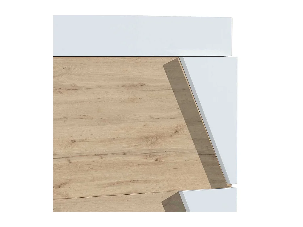 Garderobenschuhschrank in Weiß und Wildeiche Optik modern