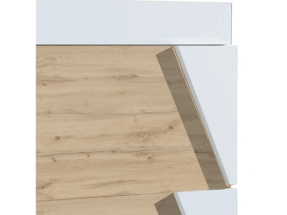 Garderobenschuhschrank in Weiß und Wildeiche Optik modern