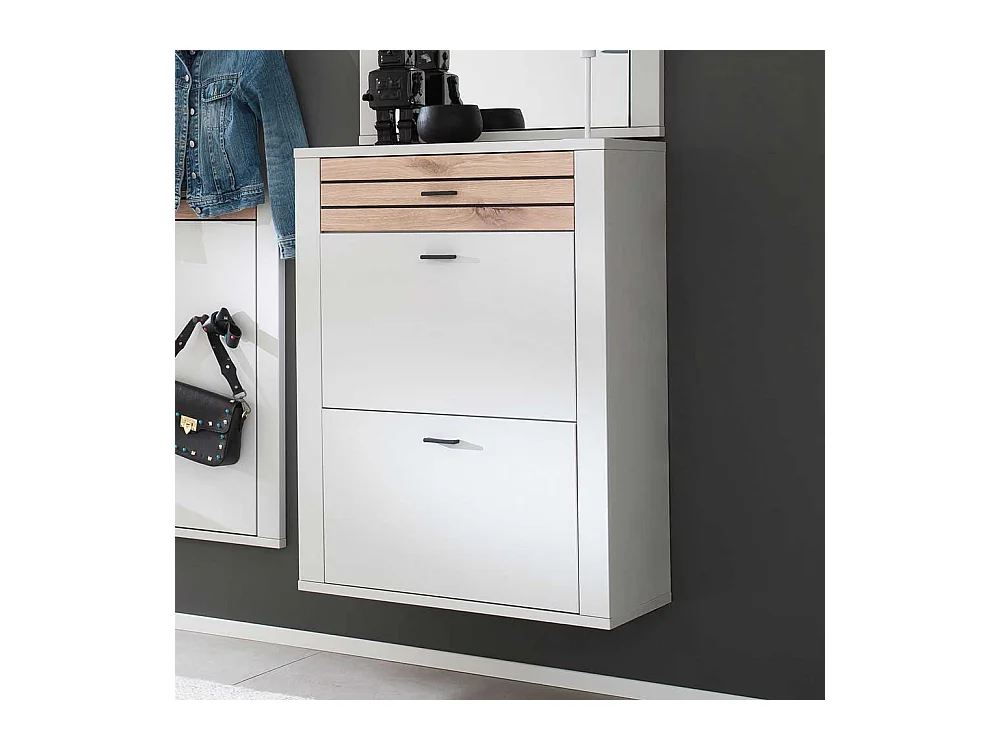 Schuhschrank Schuhkipper mit Metallgriffen und einer Schublade