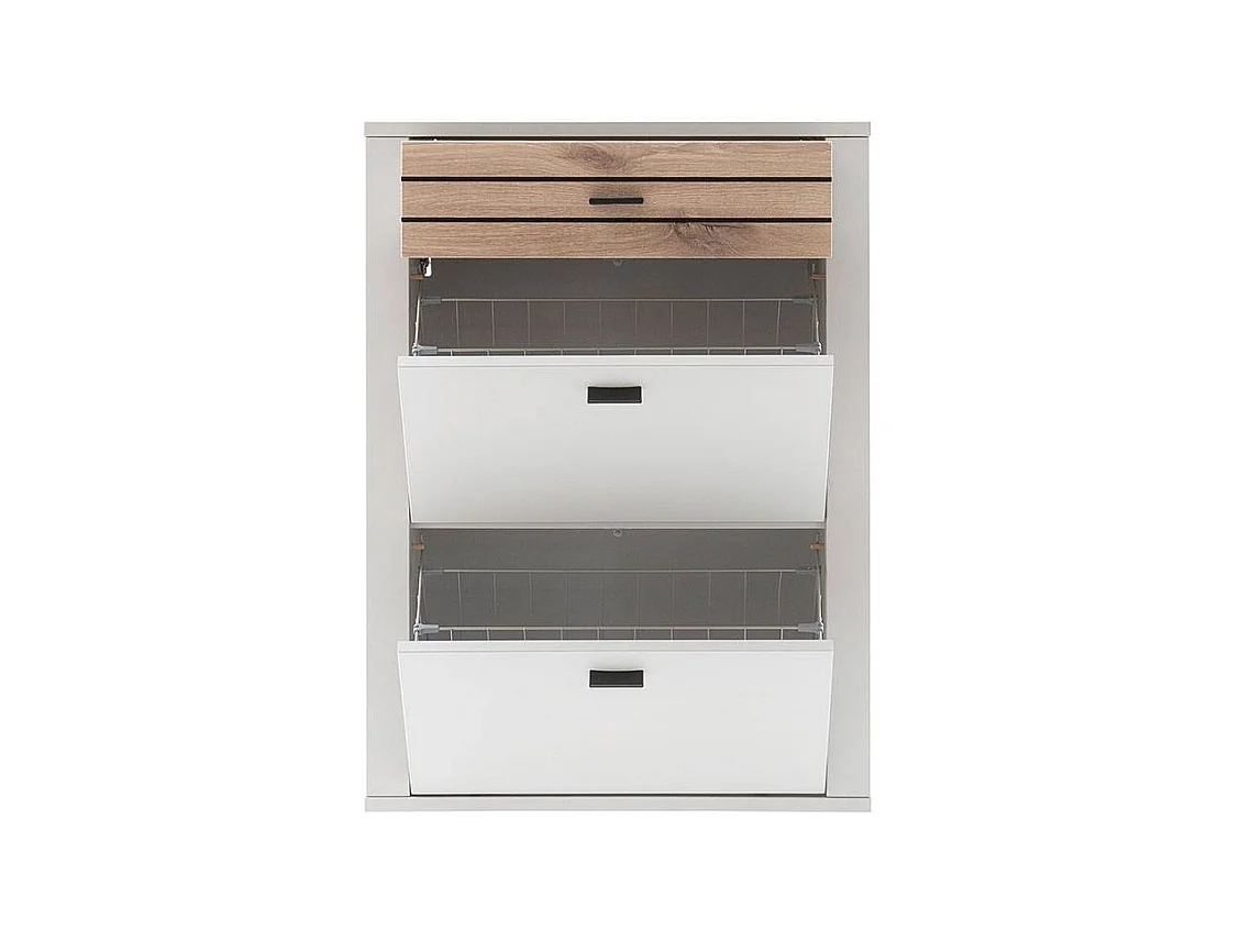 Schuhschrank Schuhkipper mit Metallgriffen und einer Schublade