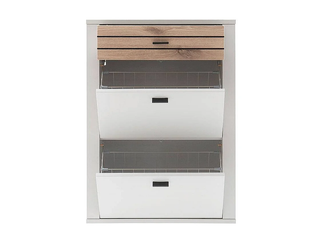 Schuhschrank Schuhkipper mit Metallgriffen und einer Schublade