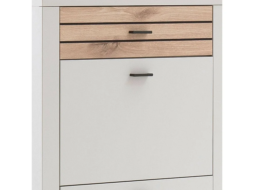 Schuhschrank Schuhkipper mit Metallgriffen und einer Schublade