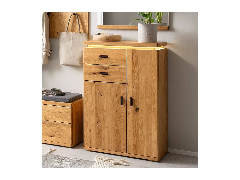 Schuhschrank Sideboard mit LED Beleuchtung und Drehtüren