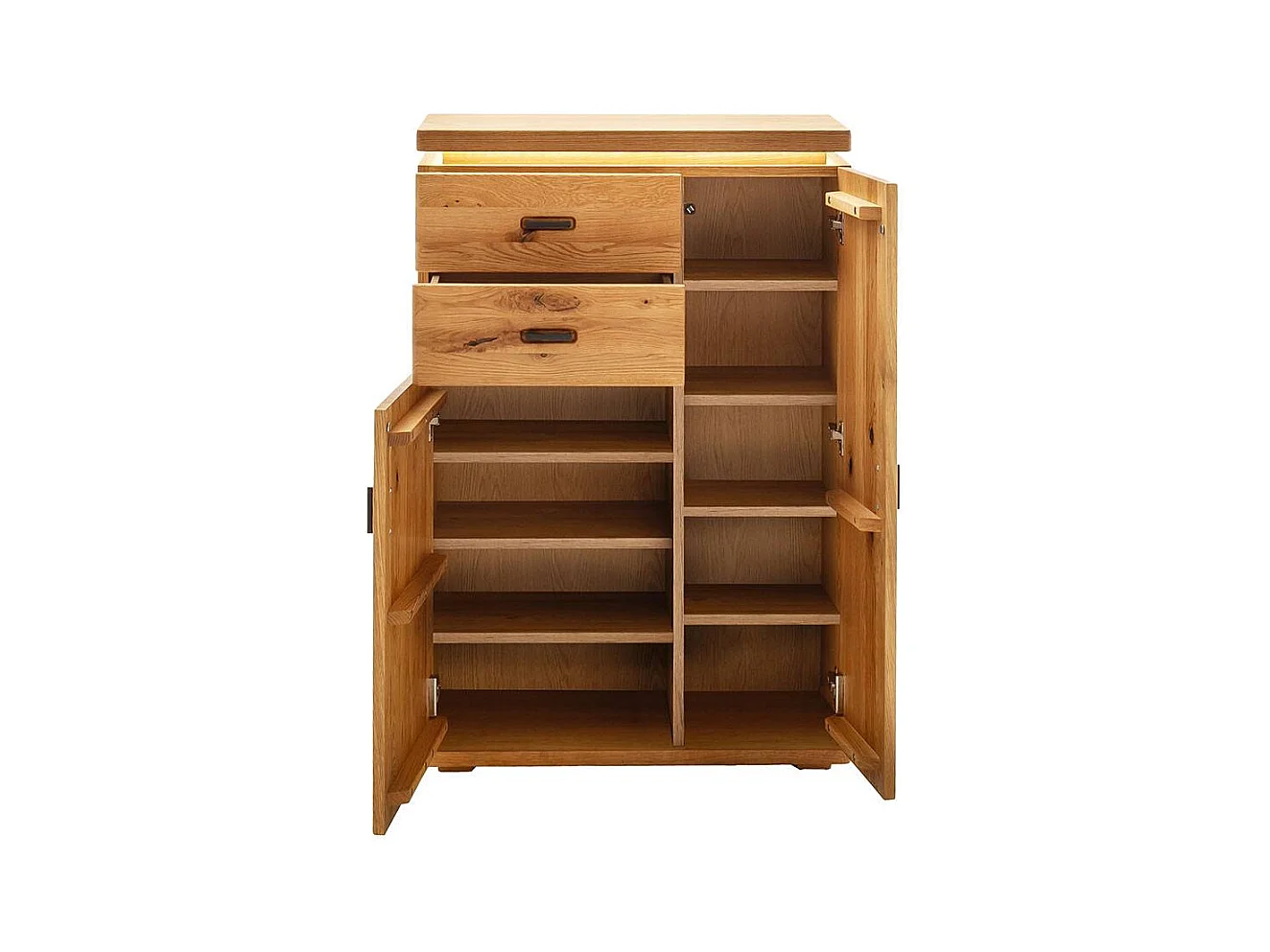 Schuhschrank Sideboard mit LED Beleuchtung und Drehtüren