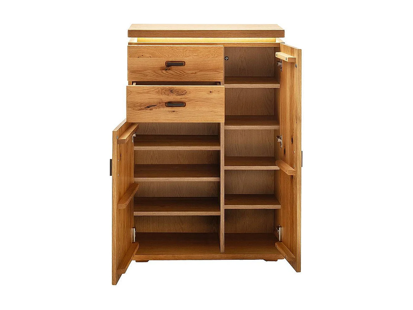 Schuhschrank Sideboard mit LED Beleuchtung und Drehtüren