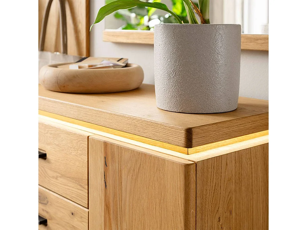 Schuhschrank Sideboard mit LED Beleuchtung und Drehtüren