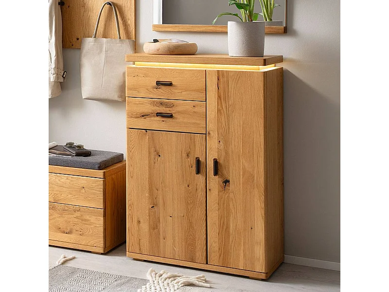 Schuhschrank Sideboard mit LED Beleuchtung und Drehtüren