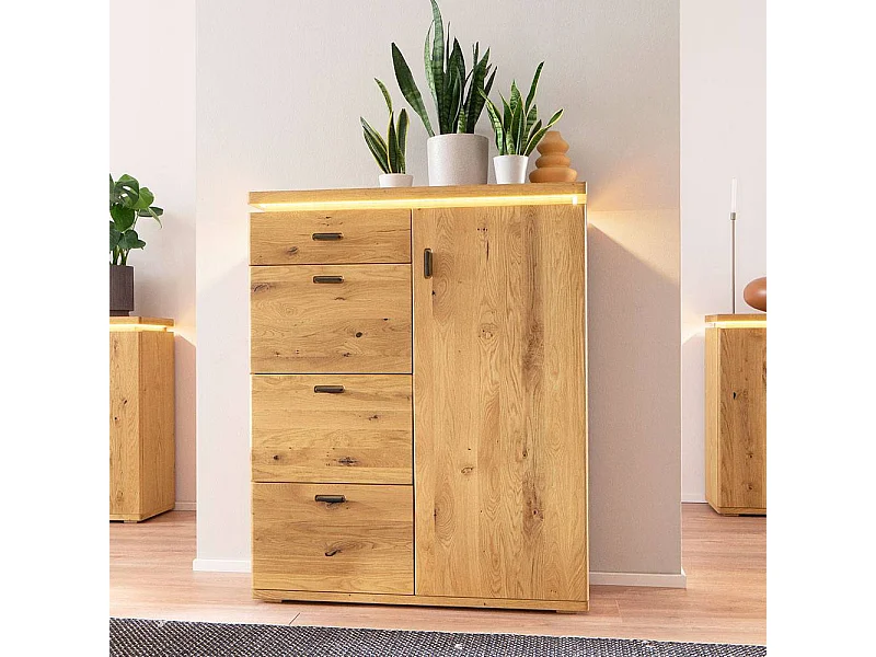 Schuh Schrank Kommode mit LED Beleuchtung und Metallgriffen