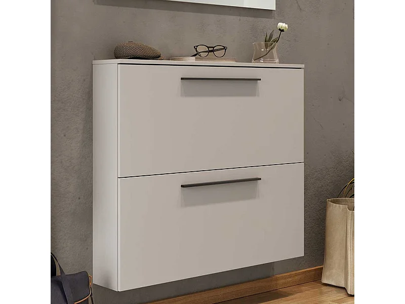 Garderobenschuhschrank in Hellgrau stoßfesten ABS Kanten