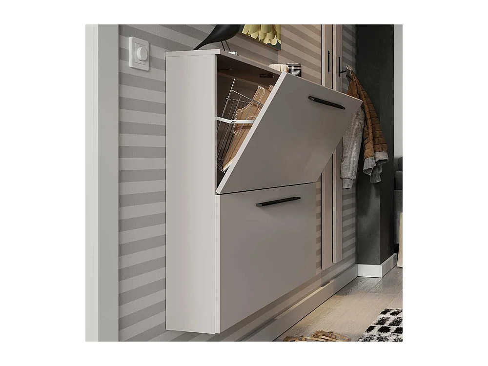 Garderobenschuhschrank in Hellgrau stoßfesten ABS Kanten