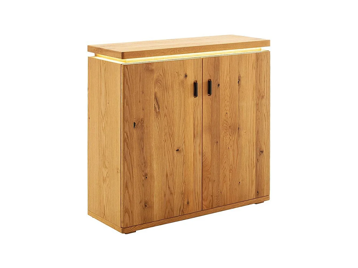 Schuhschrank Schuh Schrank mit LED Beleuchtung und Massivholz Türen