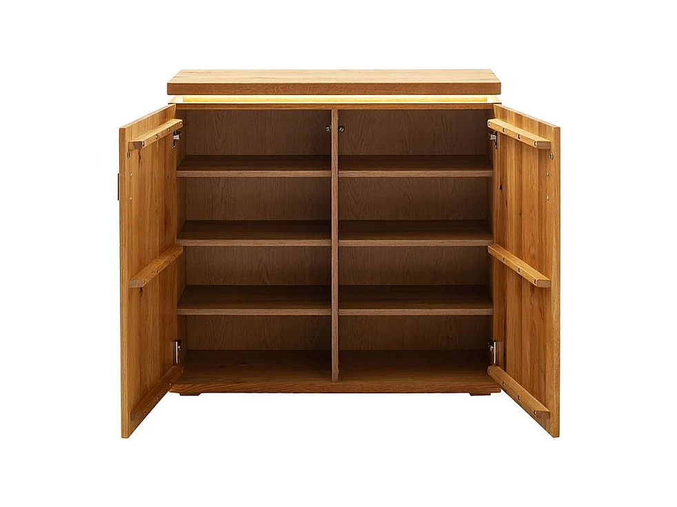 Schuhschrank Schuh Schrank mit LED Beleuchtung und Massivholz Türen