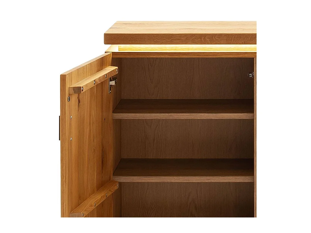 Schuhschrank Schuh Schrank mit LED Beleuchtung und Massivholz Türen