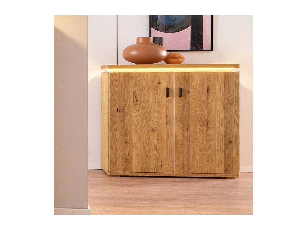 Schuhschrank Schuh Schrank mit LED Beleuchtung und Massivholz Türen