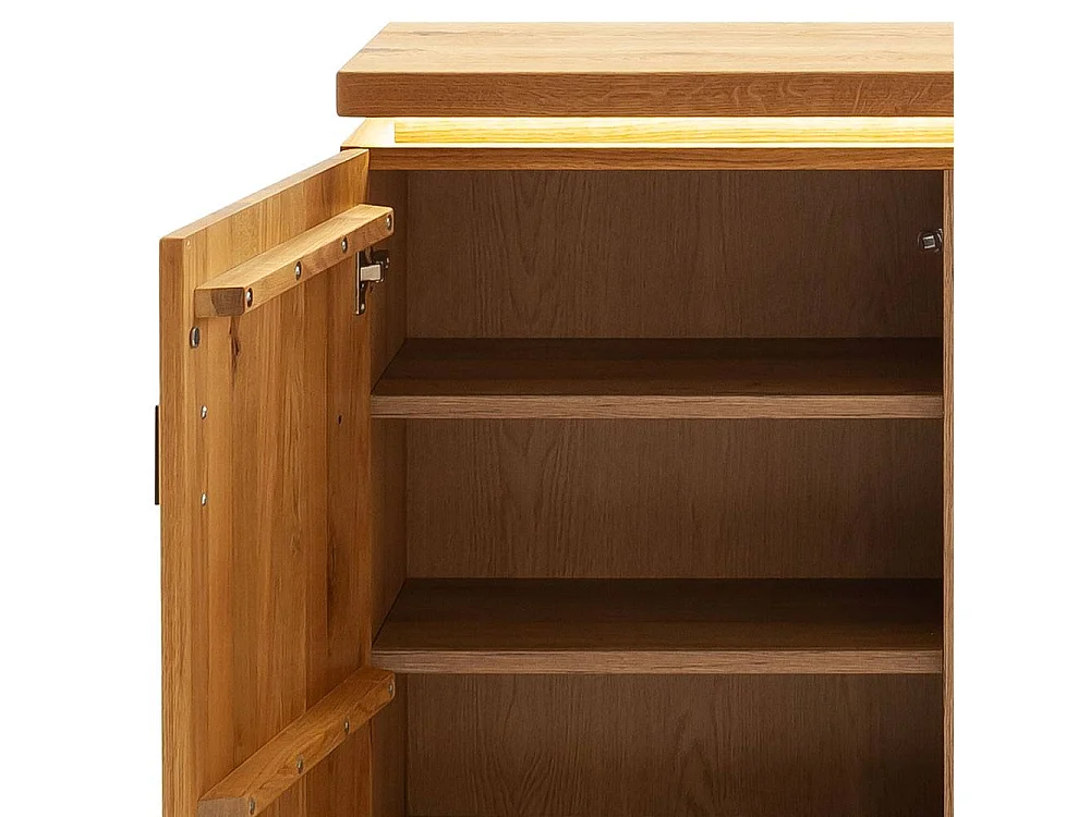 Schuhschrank Schuh Schrank mit LED Beleuchtung und Massivholz Türen