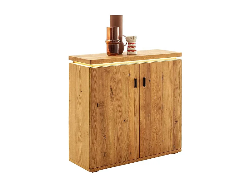 Schuhschrank Schuh Schrank mit LED Beleuchtung und Massivholz Türen