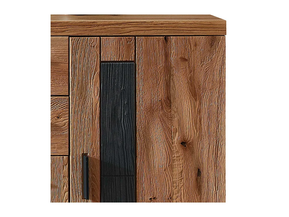 Schuhschrank aus Wildeiche teilmassiv Türen und Schubladen