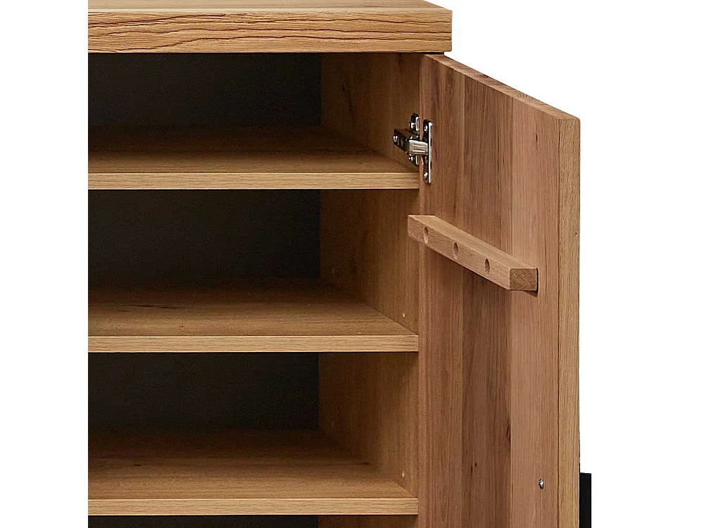 Schuhschrank aus Wildeiche teilmassiv Türen und Schubladen