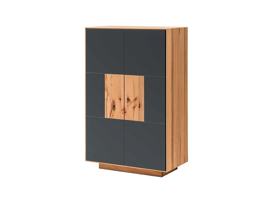 Garderobenschuhschrank in Anthrazit und Kernbuche massiv Made in Germany