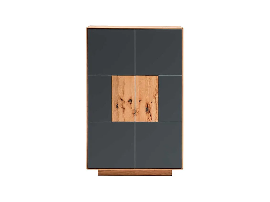 Garderobenschuhschrank in Anthrazit und Kernbuche massiv Made in Germany