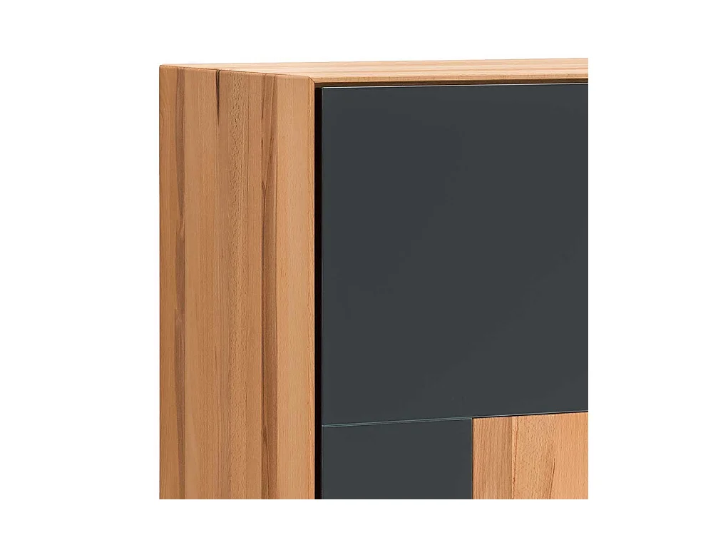 Garderobenschuhschrank in Anthrazit und Kernbuche massiv Made in Germany