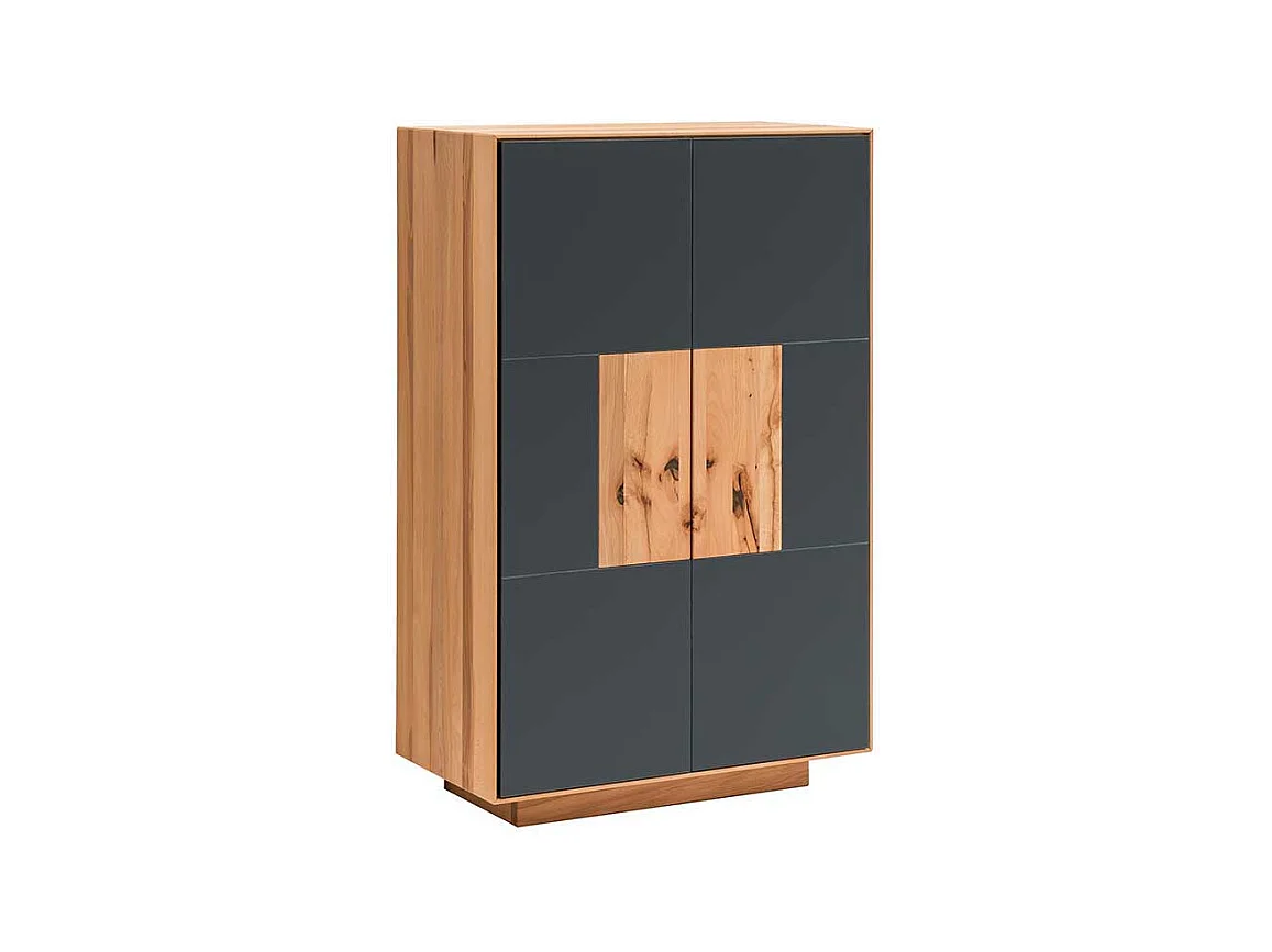 Garderobenschuhschrank in Anthrazit und Kernbuche massiv Made in Germany